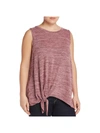 CUPIO PLUS WOMENS KNOT-FRONT SPACED TANK TOP