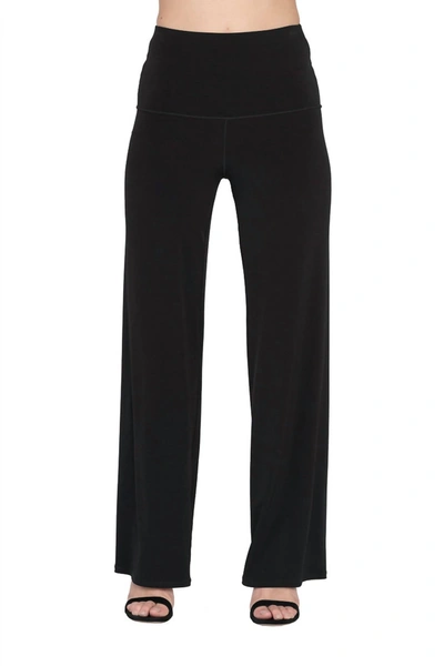 Eva Varro High Elastic Waist Straight Pants In Black