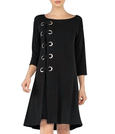 EVA VARRO BATEAU GROMMET DRESS IN BLACK