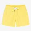 GIVENCHY BOYS YELLOW PAINT LOGO SWIM SHORTS