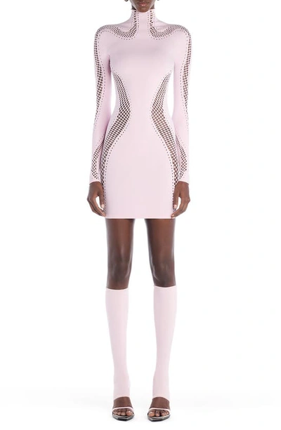 Mugler Long-sleeve Minidress In Rosa