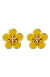 TORY BURCH FLOWER STUD EARRINGS