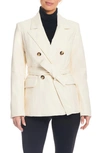 Sanctuary Belted Faux Leather Blazer In Cream