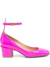 Valentino 60mm Tan-go Patent Leather Pumps In Fuchsia