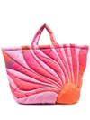 Erl Unisex Sunset Puffer Bag Woven In 2 Pink
