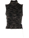 Vitelli Melange-effect Sleeveless Top In Charcoal Musk