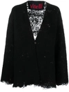 Vitelli Distressed-effect Knit Cardigan In Black Mohair