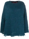 Vitelli Distressed-effect Knit Jumper In Deep Ocean