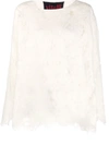 Vitelli Open-knit Detail Jumper In White Mohair