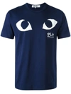 Comme Des Garçons Play Logo-print T-shirt In Blue