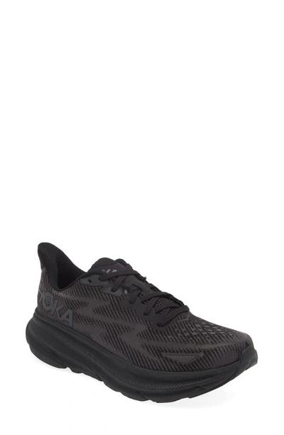 Hoka Clifton 9 Running Shoe In Black / Black