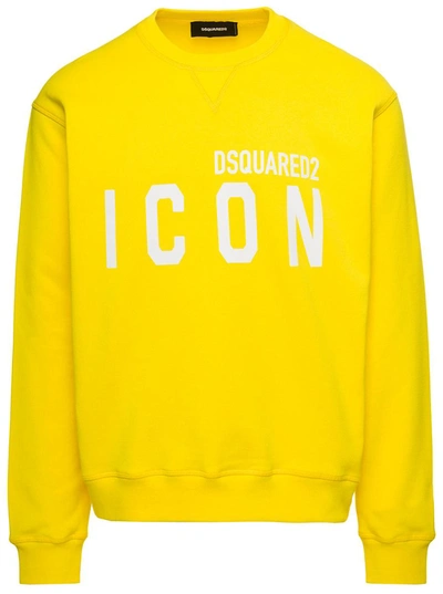 Dsquared2 Icon Printed Crewneck Sweatshirt In Yellow