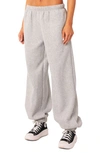 Edikted Clark Oversize Cotton Blend Sweatpants In Grey-melange