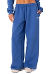 Edikted Breanna Low Rise Wide Leg Sweatpants In Blue