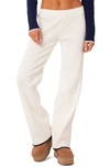 Edikted Jax Low Rise Knit Pants In White
