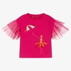 AGATHA RUIZ DE LA PRADA AGATHA RUIZ DE LA PRADA GIRLS PINK TULLE SLEEVE T-SHIRT