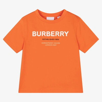 Burberry Kids' Boys Orange Cotton Horseferry T-shirt