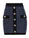 Balmain Striped Button-fastening Skirt In Multicolor