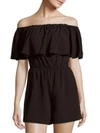 AMANDA UPRICHARD KIARA RUFFLED OFF-THE-SHOULDER JUMPSUIT,0400093838646