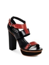 TOD'S TWO-TONE HIGH HEEL PLATFORM SANDALS,0400094209115