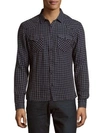 THE KOOPLES Long-Sleeve Check Casual Shirt,0400094210578