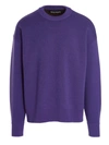 Palm Angels Palm Tree Intarsia Knit Crewneck Jumper In Purple