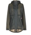 Hunter Waterproof Drawcord Vinyl Smock Rain Jacket W/ Hood In Dark Olive