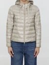 Herno Hooded Goose-down Jacket In Cream