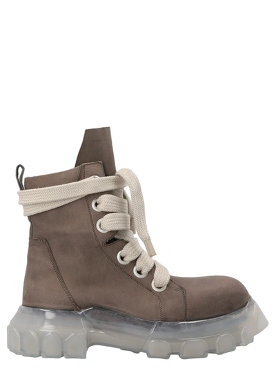Rick Owens Taupe Jumbo Laced Bozo Tractor Boots In Brown