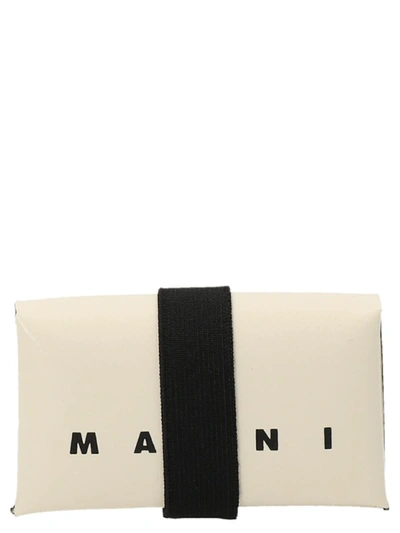 Marni Logo Print Wallet In White