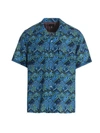 Needles Abstract-print Short-sleeved Shirt In Light Blue