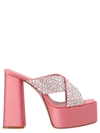 Haus Of Honey Pink Crossed Band Sandals In Pink