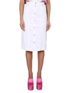 Etro White Midi Skirt With Front Button Closure In White