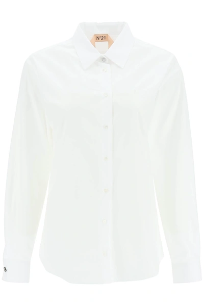 N°21 N.21 Shirt With Jewel Buttons In White