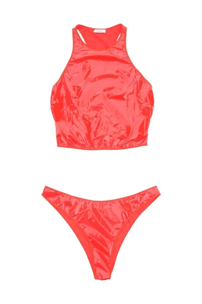 Oseree Oséree Monochrome Sporty Bikini Set In Red