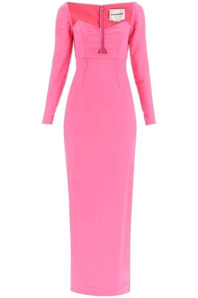 Roland Mouret Maxi Pencil Dress With Cut Outs In Multi-colored