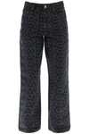 Marc Jacobs 'the Monogram Denim Pant' In Black Cotton