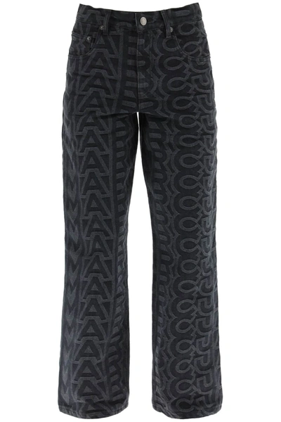 Marc Jacobs Monogram Denim Pants In Black