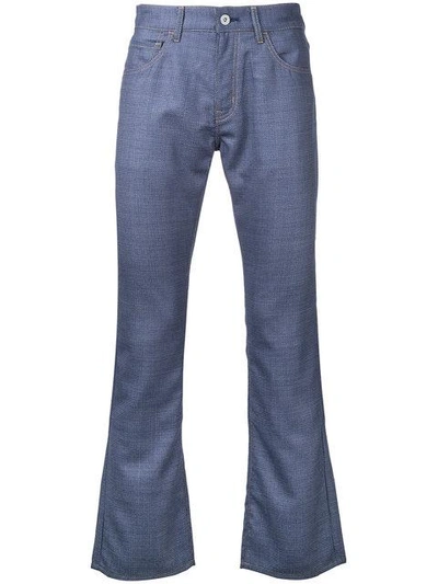 Junya Watanabe Contrast Pockets Bootcut Jeans In Blue