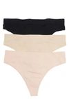 Nordstrom Rack Assorted 3-pack Seamless Thongs In Pink Hero Multi