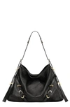 Givenchy Medium Voyou Buckle Shoulder Bag In Tumbled Leather In Black