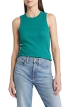 Madewell Brightside Tank Top In Jade Green