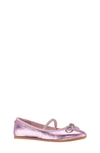 Nina Girls' Kendalla Crystal Embellished Ballet Flats - Toddler, Little Kid, Big Kid In Light Pink Crackled Metallic