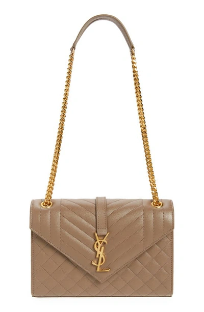 Saint Laurent Medium Envelope Bag In Taupe