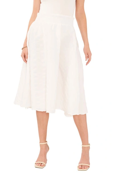 Vince Camuto Smocked Waist A-line Skirt In New Ivory