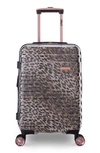 IFLY CLEAR 20" ANIMAL PRINT EXPANDABLE WHEELED CARRY-ON BAG