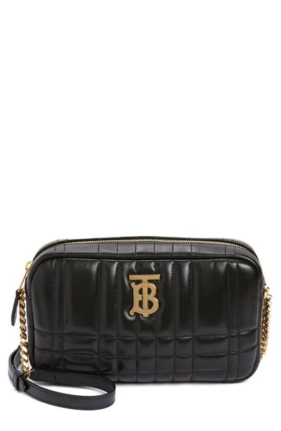 Burberry Small Lola Quilted Leather Camera Bag In Black