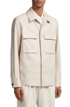 Zegna Linen-twill Overshirt In Sand