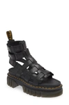 Dr. Martens' Ricki Nappa Lux Leather Platform Gladiator Sandals In Black