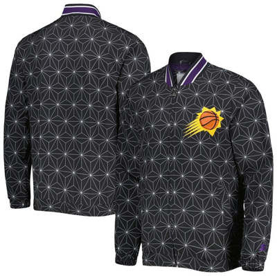 Starter Black Phoenix Suns In-field Play Fashion Satin Full-zip Varsity Jacket
